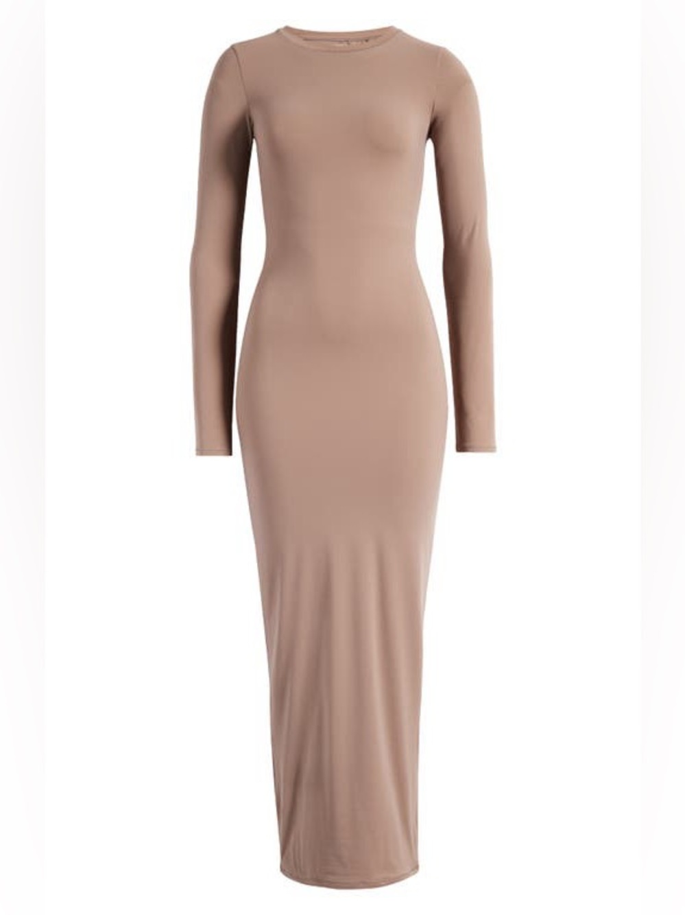 SKIMS Fits Everybody Long Sleeve Crewneck Maxi Dress - Umber